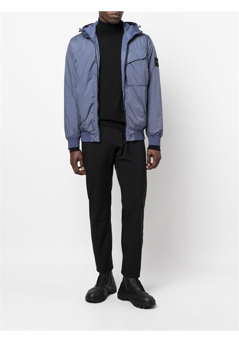 giubbino imbottito con zip in nylon blu avion STONE ISLAND | 771540723V0024